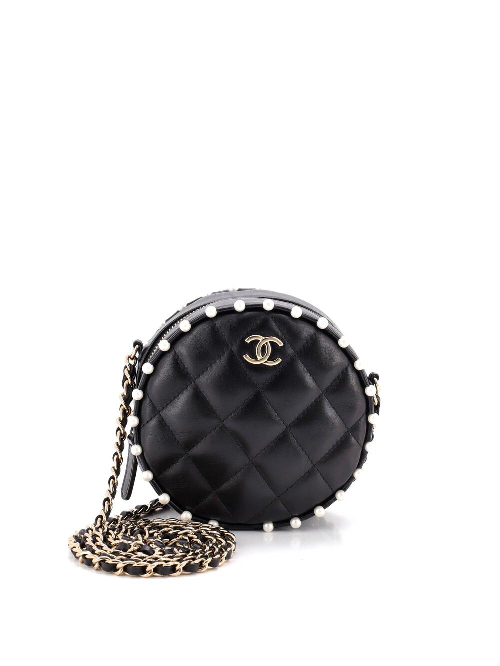Chanel Round Clutch With Chain Quilted #347676C23B
